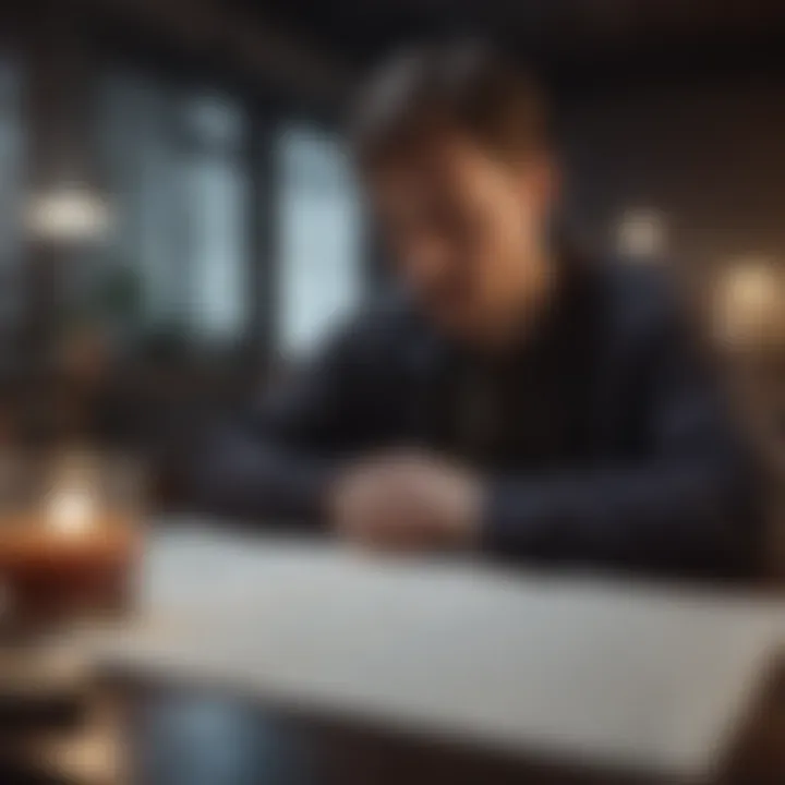 A person engaging in reflective journaling as a coping strategy.
