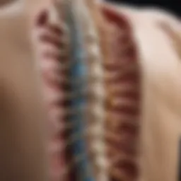 An illustration of the spine highlighting areas affected by ankylosing spondylitis