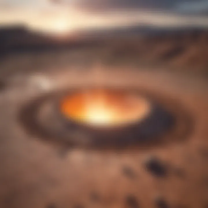 Illustration depicting impact theories surrounding Meteor Crater