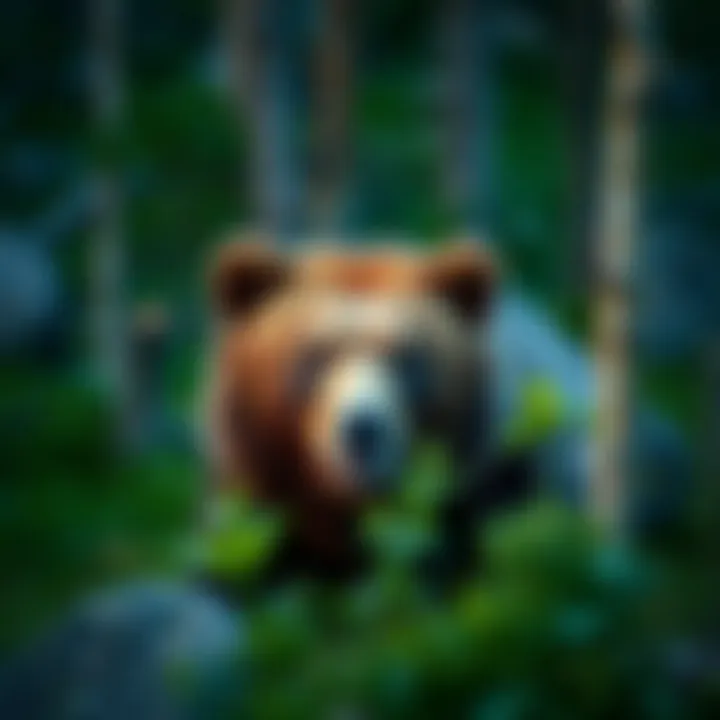 A brown bear in a forest setting, highlighting its fur texture and size variation.