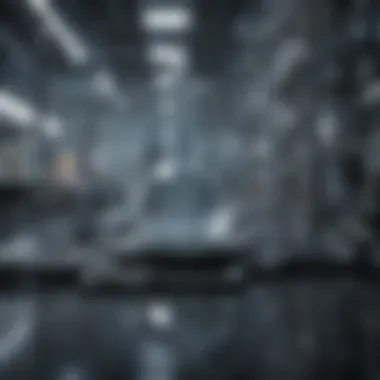 Futuristic Biological Research A futuristic depiction of biological research enhanced by chemical machines