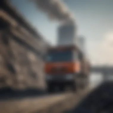 Coal Supply Chain in China's Energy Sector Coal delivery truck unloading at a power plant facility.