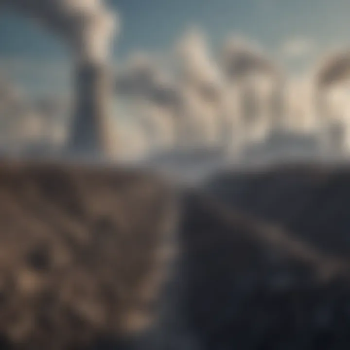 Renewable energy sources juxtaposed against traditional coal plants.