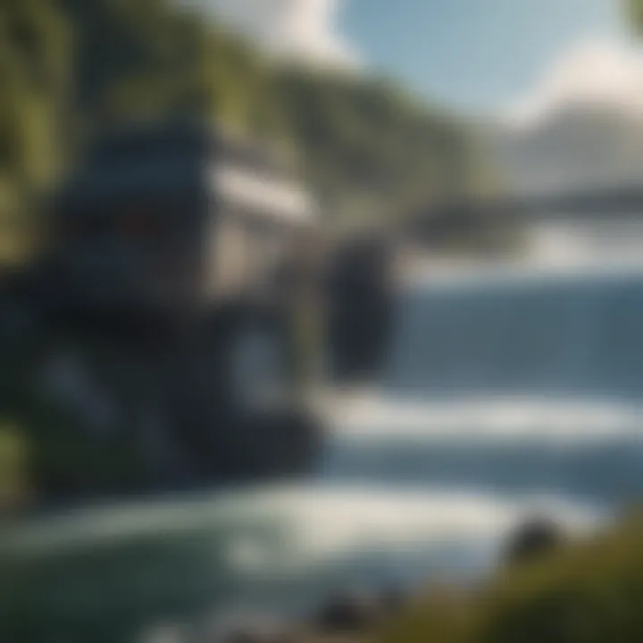 Hydroelectric dam showcasing renewable resource