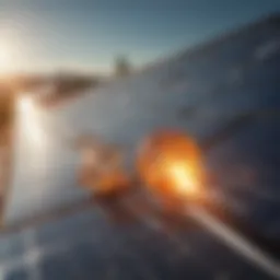 Solar panels harnessing sunlight