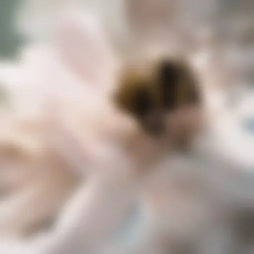 A close-up of a bee pollinating a bright flower