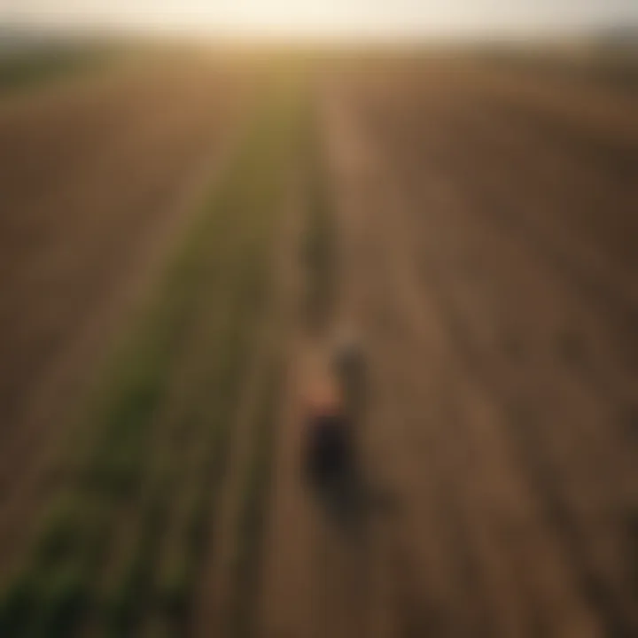 Aerial view of diverse agricultural fields