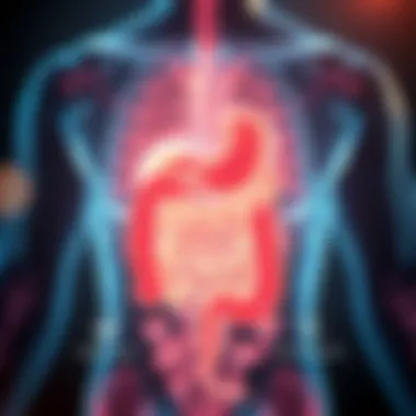 Diagram illustrating pathophysiology of colitis