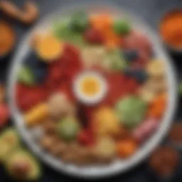 A vibrant assortment of low glycemic index foods arranged artfully on a plate