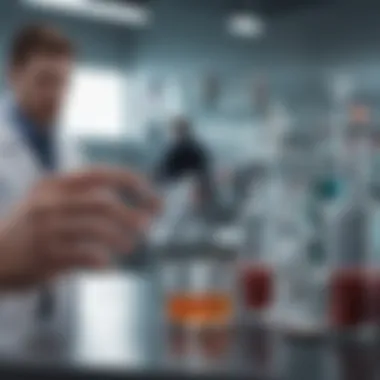 Cutting-Edge Research in Pharmacological Alternatives to Insulin A close-up of a laboratory setting with researchers analyzing new pharmacological treatments