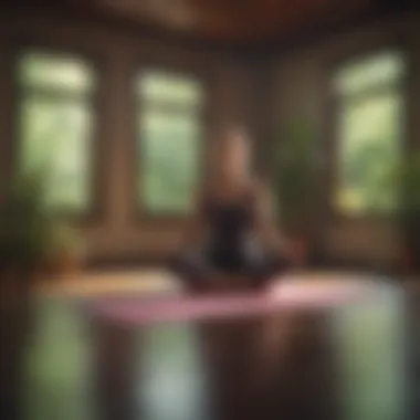 Holistic Lifestyle Interventions: Yoga for Diabetes Management An engaged individual practicing yoga in a serene environment, showcasing holistic health
