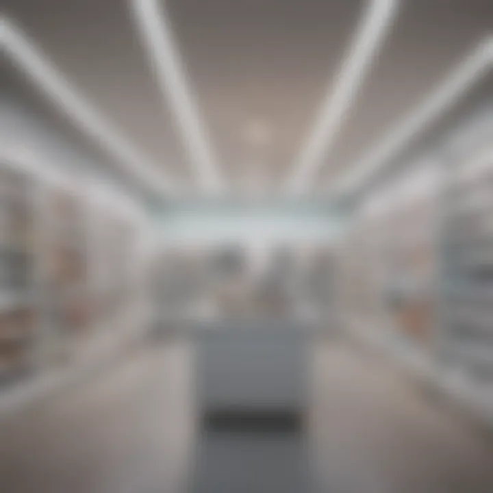 Interior layout of Farmacia Kaiser highlighting product organization
