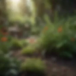 A lush garden featuring various herbs known for their bone health benefits.