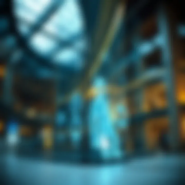 Interactive Glass in Innovative Architectural Design Architectural design featuring interactive glass in a modern building.