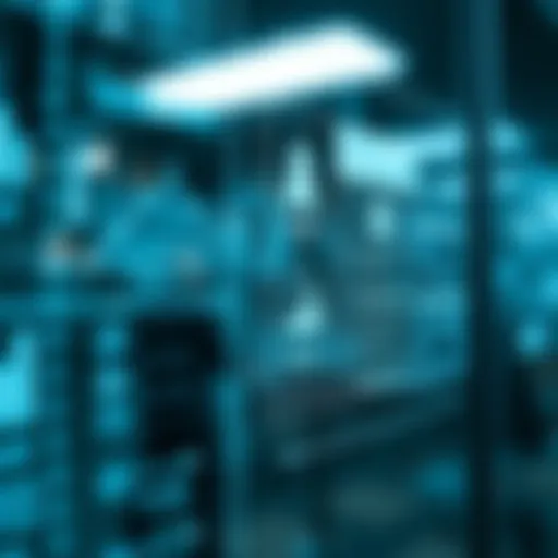Close-up of interactive glass technology showing digital interface integration.