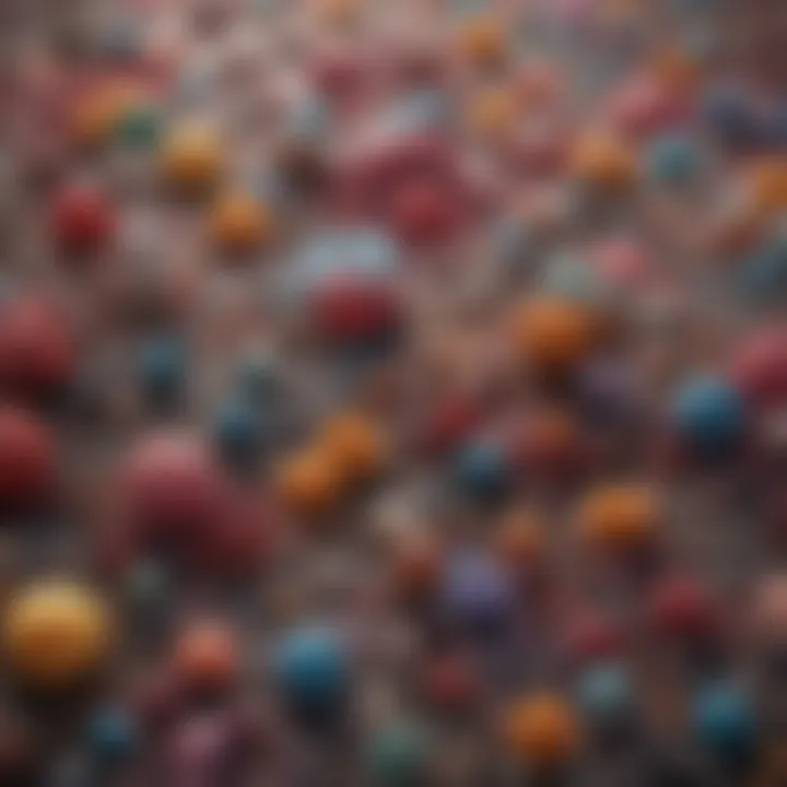 Microscopic view of diverse microbial communities