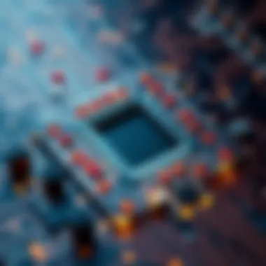 Quantum circuit design showcasing qubits and gates