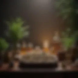 An intricate herbal medicine display at a Chinese Medical Center showcasing traditional remedies.