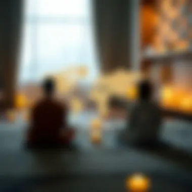 Meditation Practices Worldwide A global map showcasing diverse meditation practices