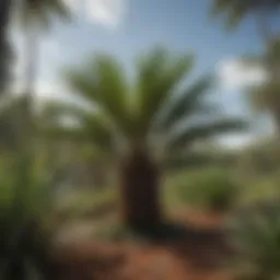 Illustration showcasing the saw palmetto plant in its natural habitat