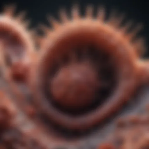 Microscopic view of urothelial cells showcasing their unique structure.