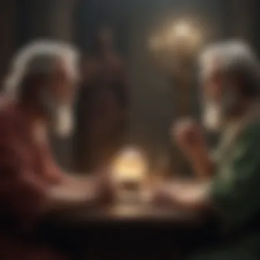 Ancient Philosophers Engaged in Debate A historical depiction of ancient philosophers engaged in debate