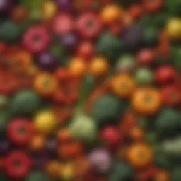 Vibrant array of fresh vegetables for vegetarian juice