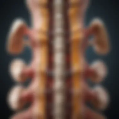 Anatomy of Spinal Stenosis Illustration depicting the anatomy of the spine highlighting stenosis areas