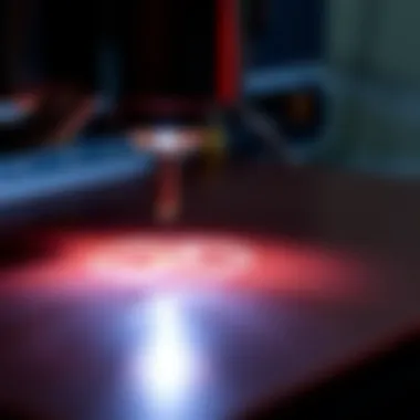 Galvano scanner in action during laser engraving