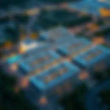 Sustainable Infrastructure in Action Aerial view of a sustainable data center