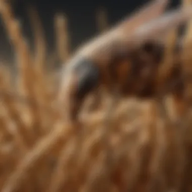 Close-up of grain insects infesting crops