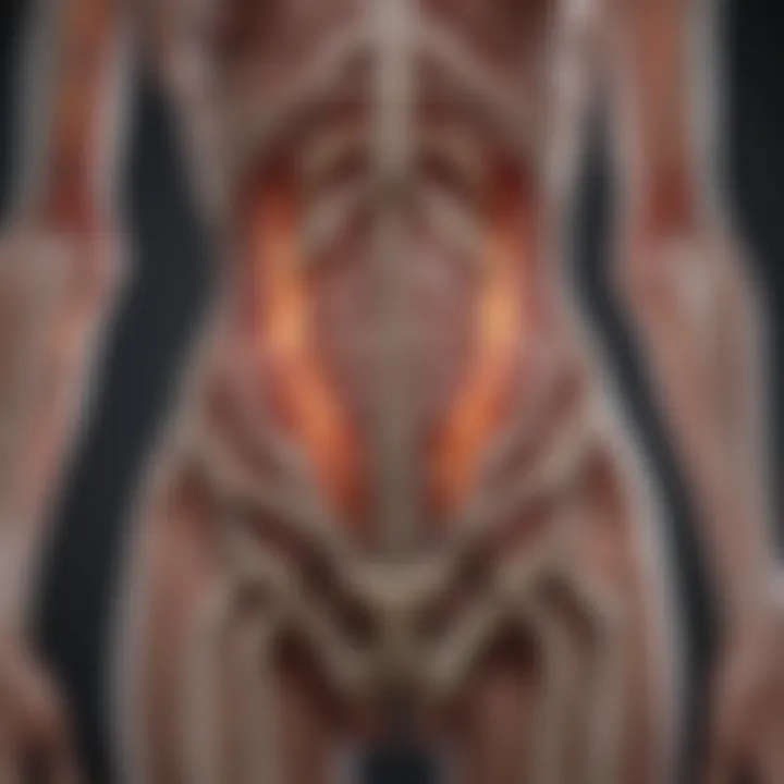 Visual representation of hormonal pathways influencing joint inflammation
