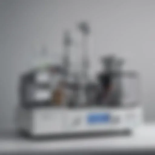 An illustration of the HPLC setup featuring various components including the pump and detector.