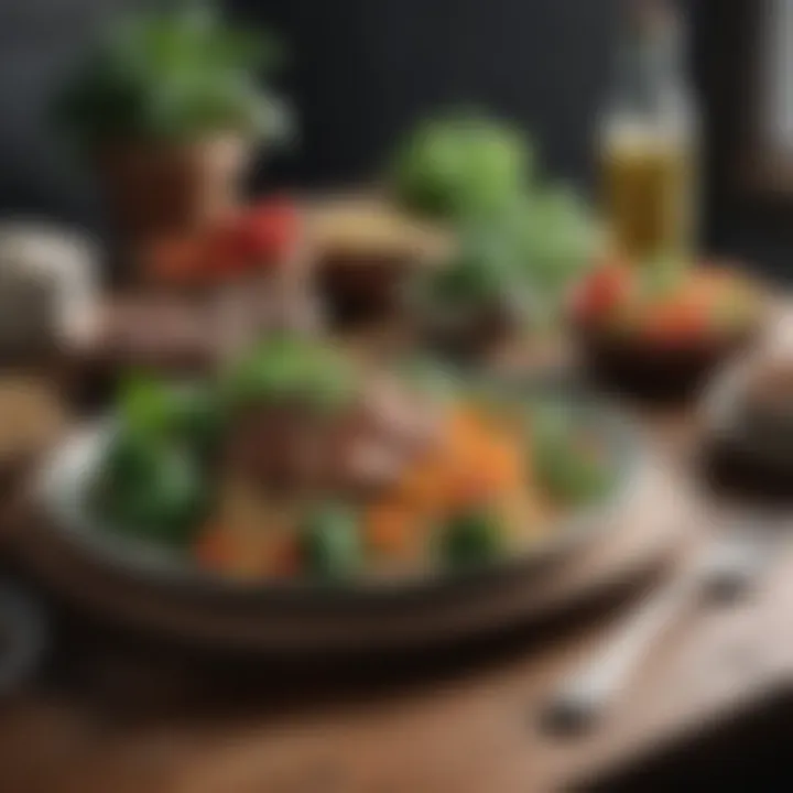 A wholesome plant-based meal on a wooden table