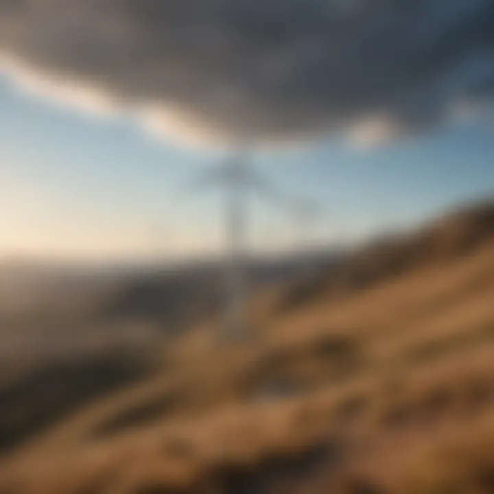 Wind turbines on a hillside