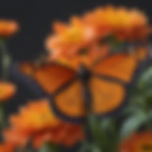 A monarch butterfly perched on a vibrant flower, showcasing its distinctive orange and black wings