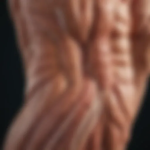 Illustration depicting muscle atrophy in diabetic conditions