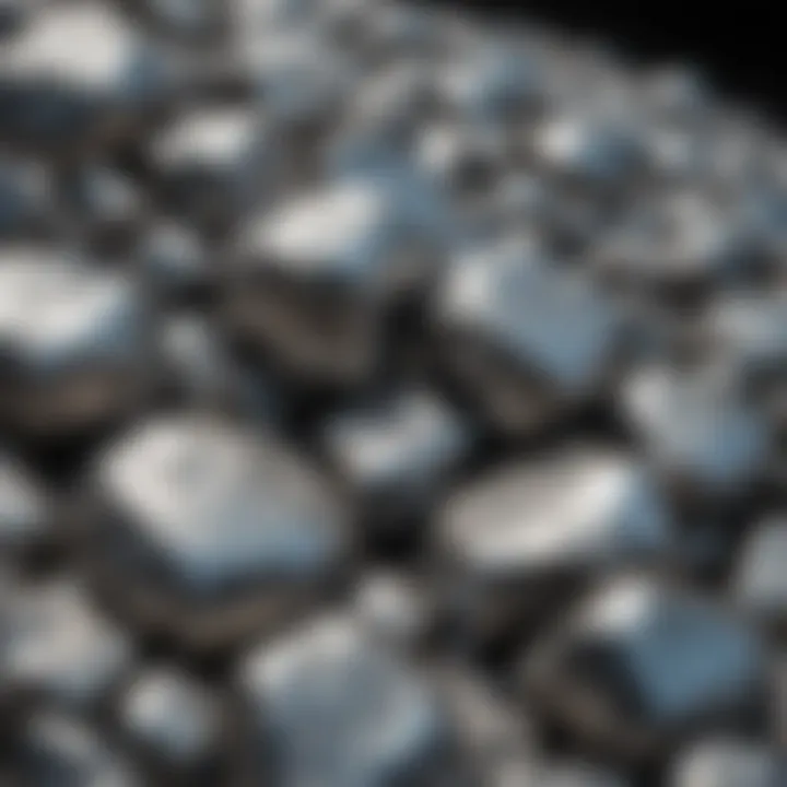 A close-up view of nickel ore highlighting its metallic sheen.