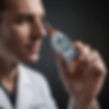Healthcare Non-Contact Measurement Healthcare professional using non-contact thermometer
