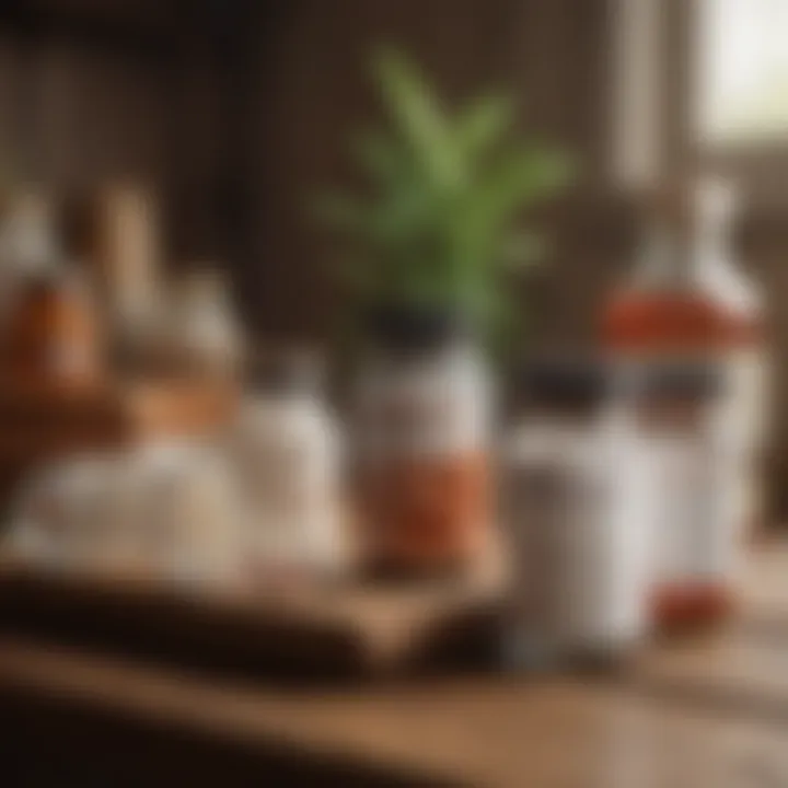 A diverse range of probiotic supplements on a wooden table