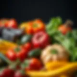 Colorful array of anti-inflammatory vegetables