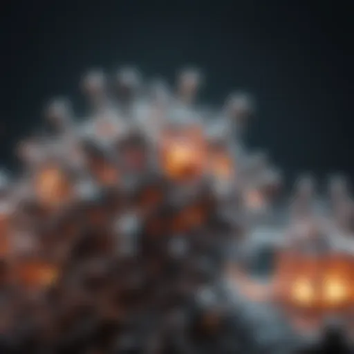 Close-up view of PDMS molecular structure
