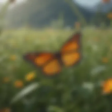 A contrasting image of a lush meadow versus an area affected by pesticides, illustrating environmental changes