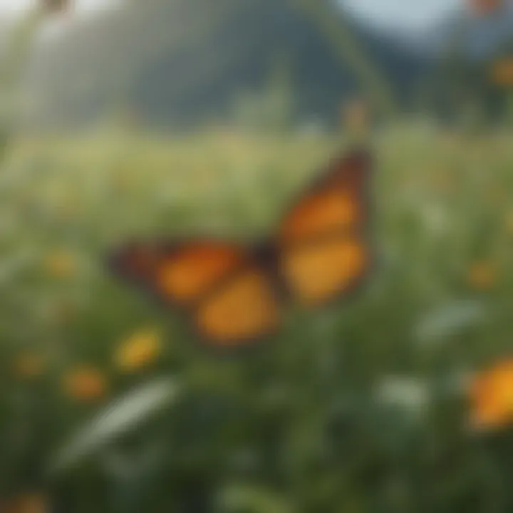 A contrasting image of a lush meadow versus an area affected by pesticides, illustrating environmental changes