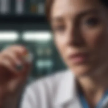 Healthcare Professional and Medication Identification Illustration of a healthcare professional identifying medication
