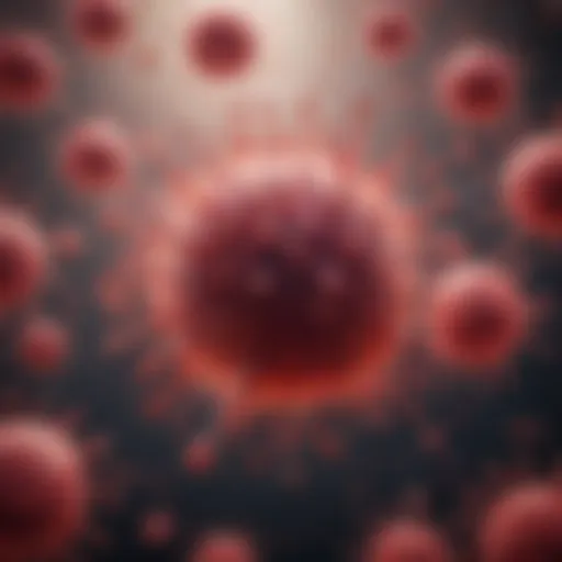 Microscopic view of HIV virus particles