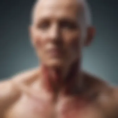 Anatomical Representation of Cancer Symptoms Illustration of various cancer symptoms represented through anatomical graphics