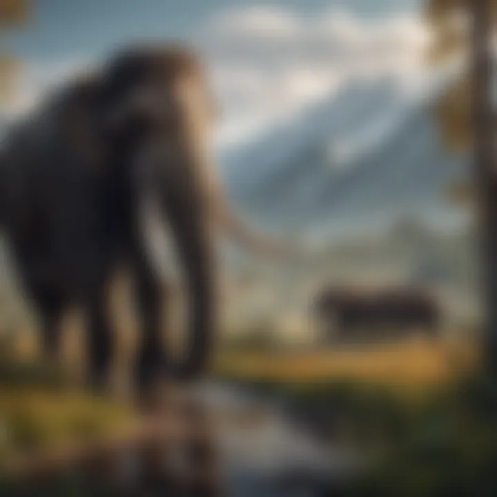 Illustration of the ecological impact of mammoths on ancient ecosystems