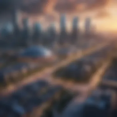 Renewable Energy City A futuristic cityscape powered by renewable energy sources