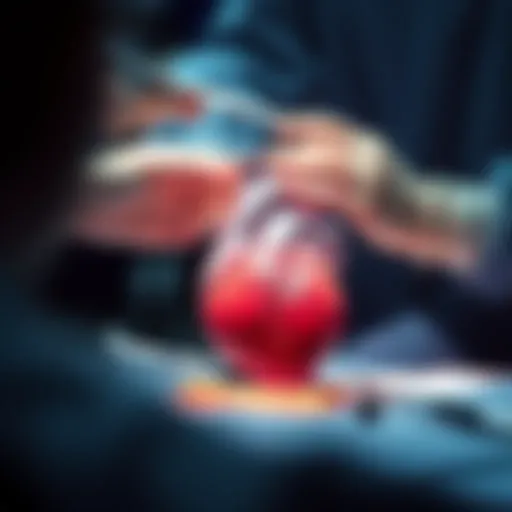 Surgical procedure illustration for atrial fibrillation treatment